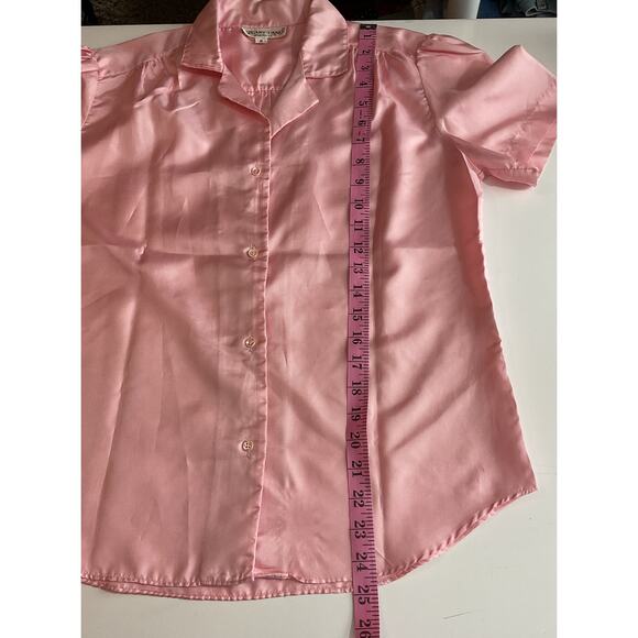Vintage 70’s Stuart Lang Pink Blouse SS Top Size 6 Polyester - Picture 4 of 6